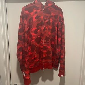 Bape red shark hoodie